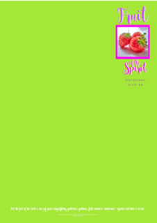 FREE Fruit of the Spirit stationery with Bible verse; Galatians 5:22-23; strawberries with bright pink border on lime green background; free printable